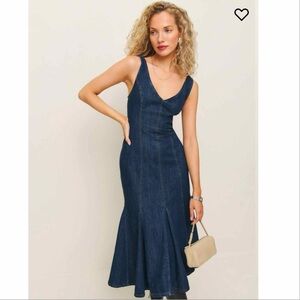 NWT Reformation Serafina Denim Midi Dress